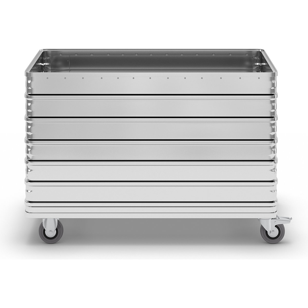 Cărucior tip container din aluminiu, pereți plini – Gmöhling (Imagine produs 3)-2