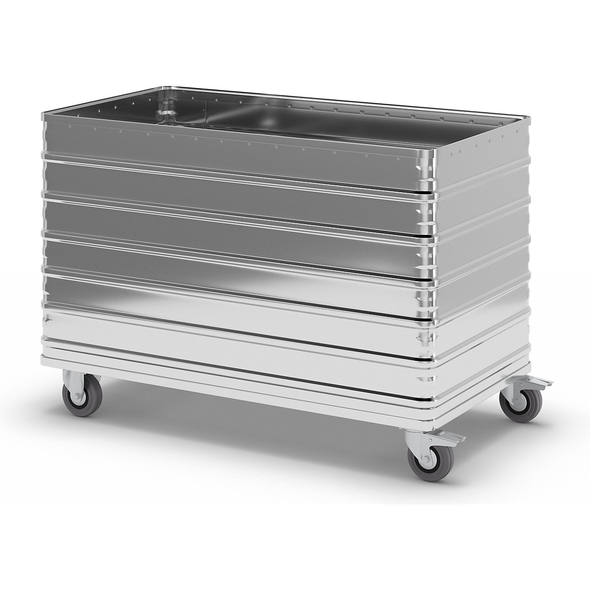 Cărucior tip container din aluminiu, pereți plini – Gmöhling (Imagine produs 4)-3