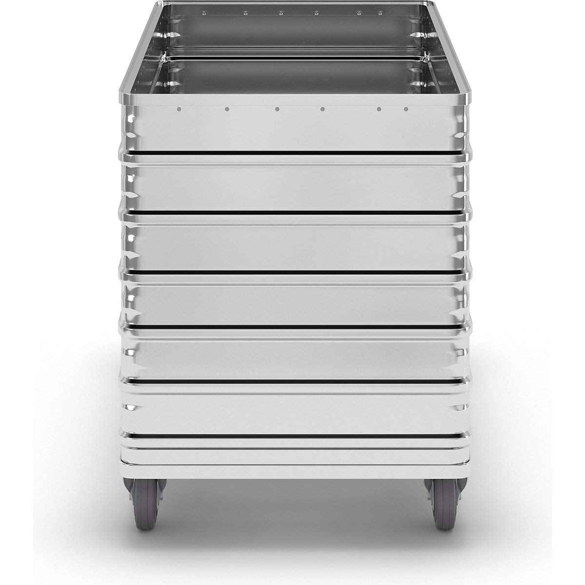Cărucior tip container din aluminiu, pereți plini – Gmöhling (Imagine produs 5)-4
