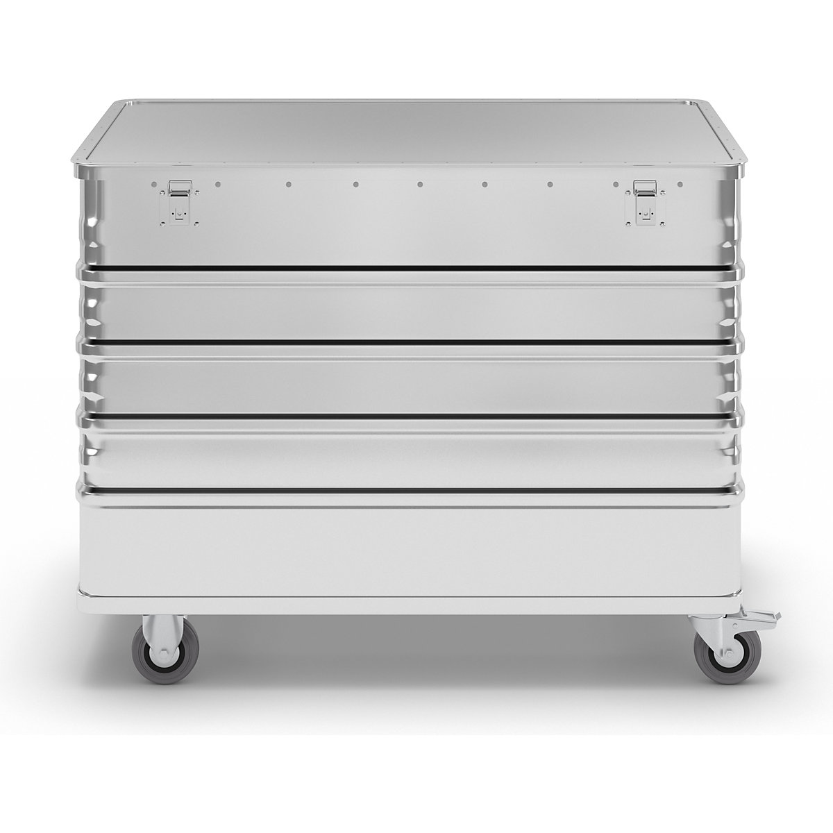 Cărucior tip container din aluminiu, pereți plini – Gmöhling (Imagine produs 3)-2