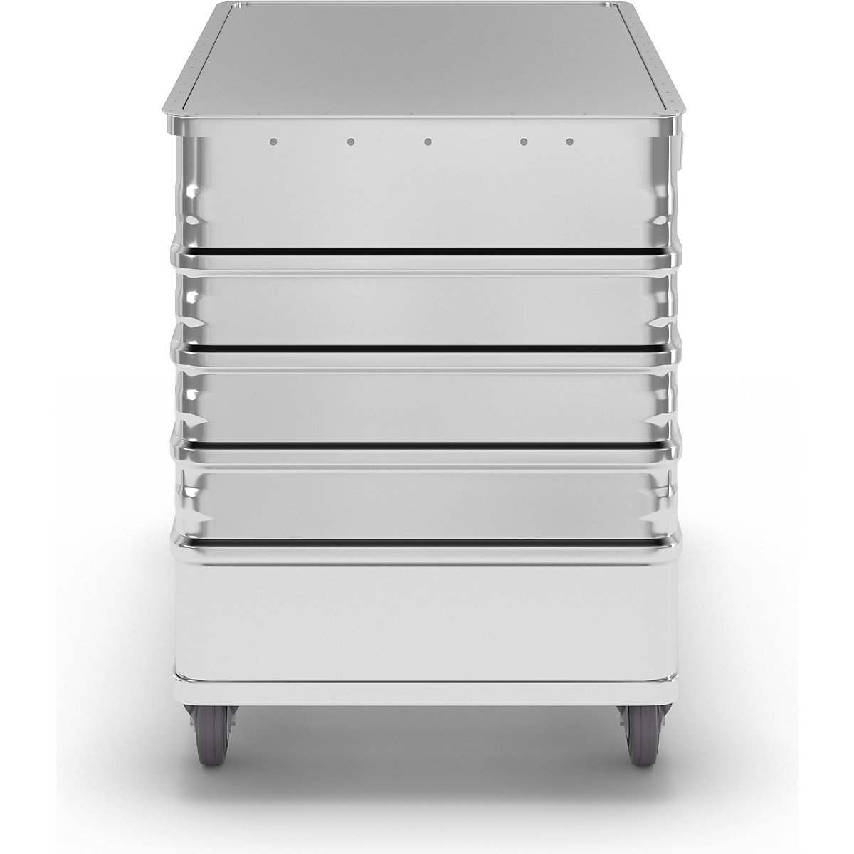 Cărucior tip container din aluminiu, pereți plini – Gmöhling (Imagine produs 5)-4