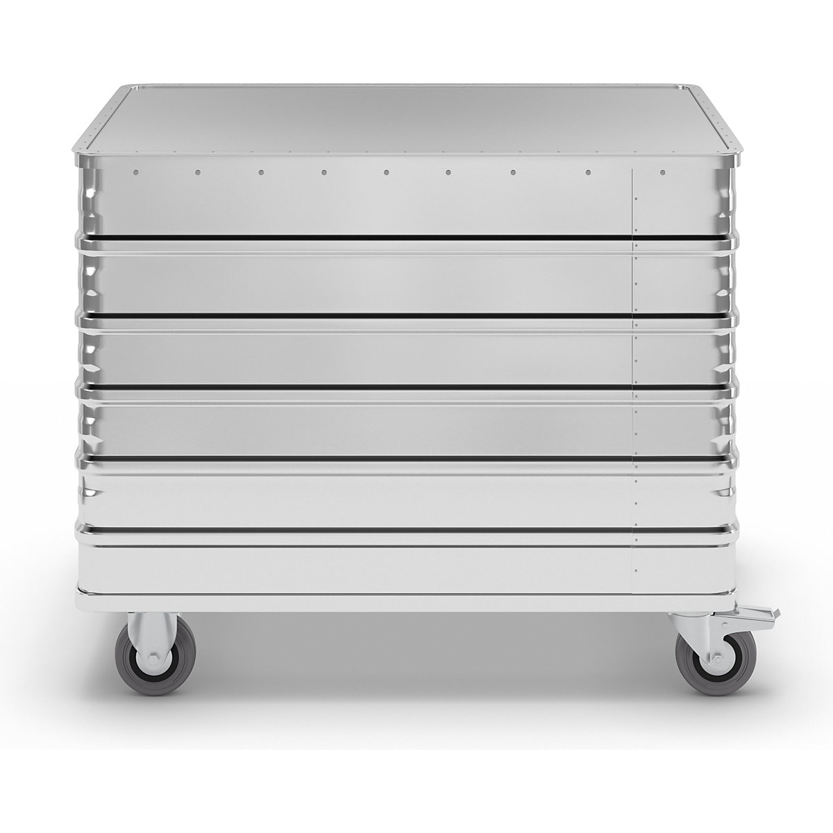 Cărucior tip container din aluminiu, pereți plini – Gmöhling (Imagine produs 3)-2
