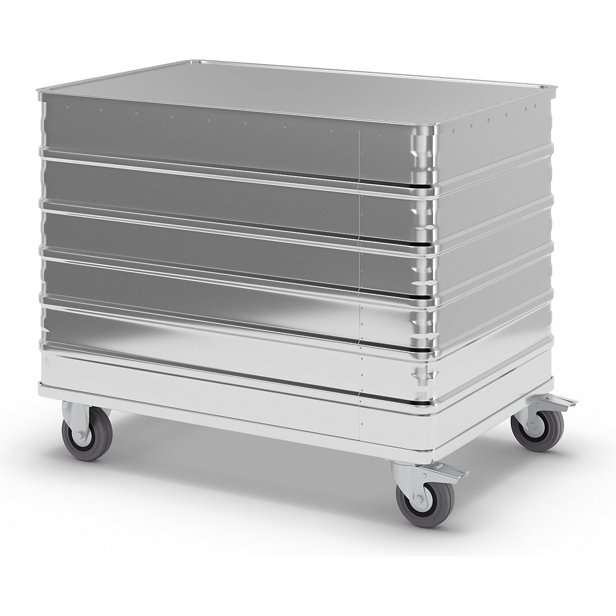 Cărucior tip container din aluminiu, pereți plini – Gmöhling (Imagine produs 4)-3