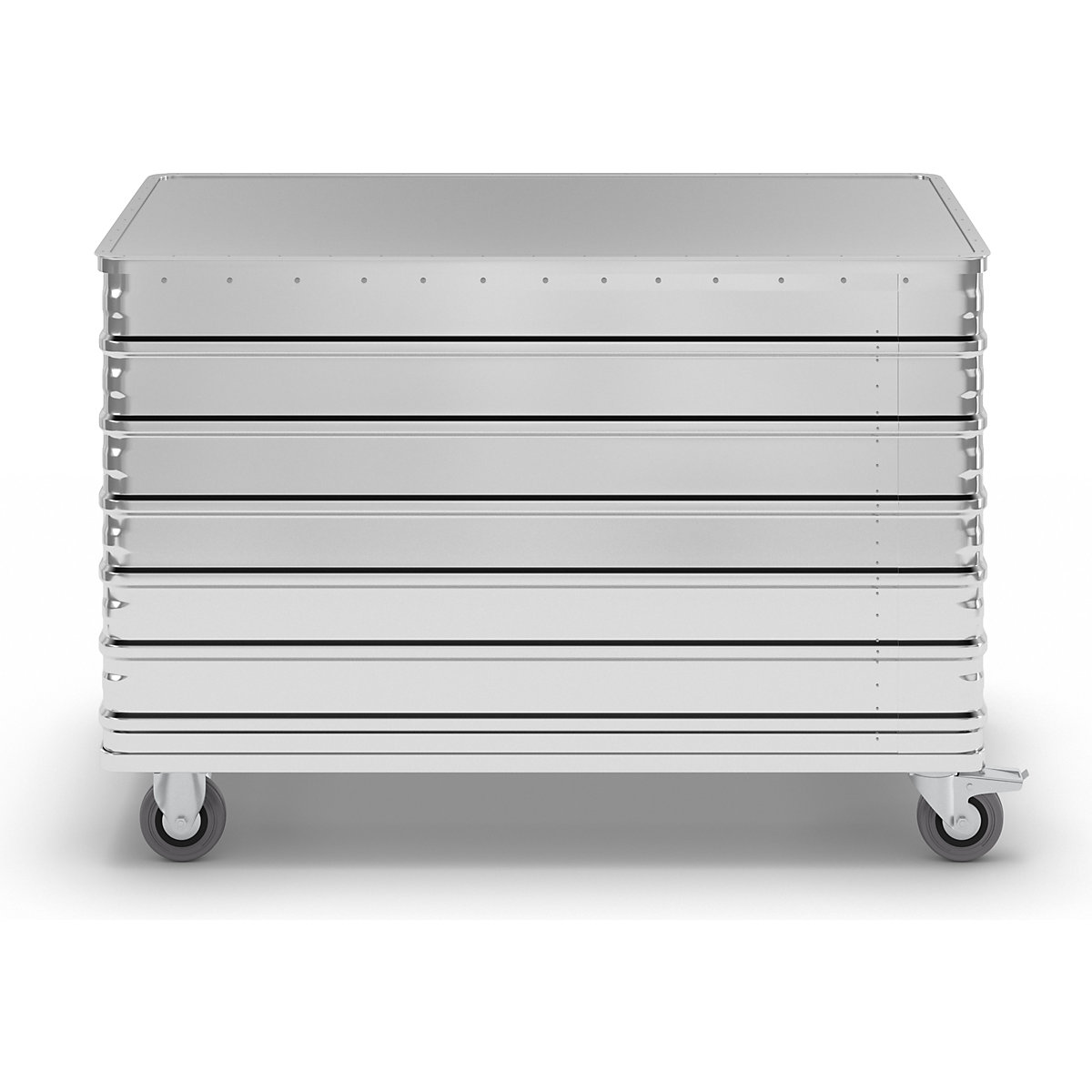 Cărucior tip container din aluminiu, pereți plini – Gmöhling (Imagine produs 3)-2