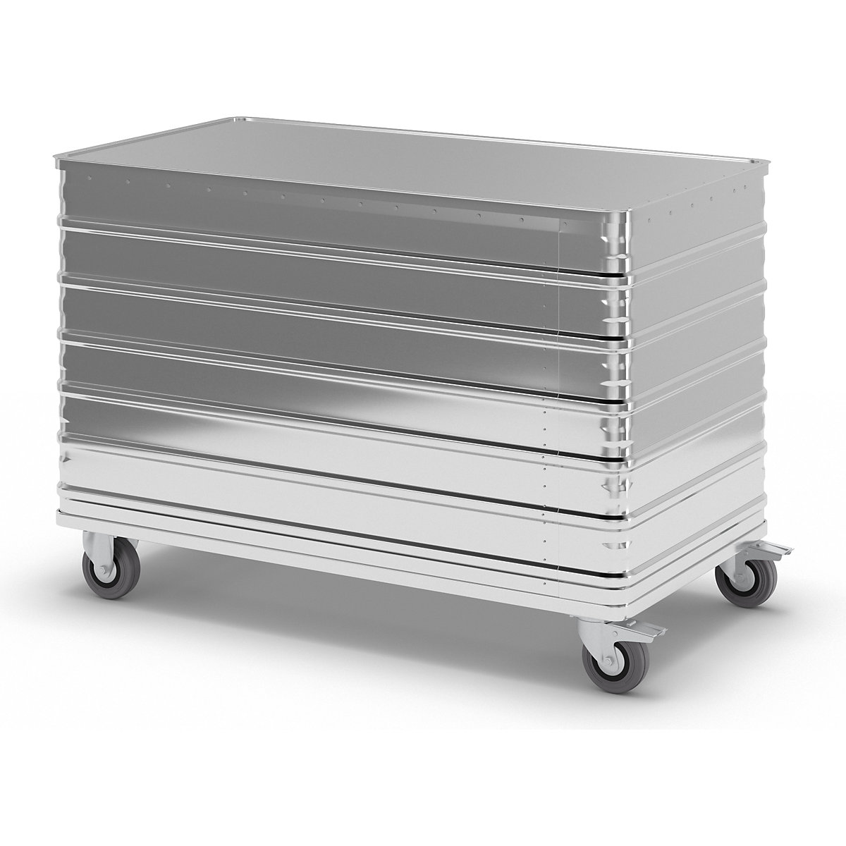 Cărucior tip container din aluminiu, pereți plini – Gmöhling (Imagine produs 4)-3
