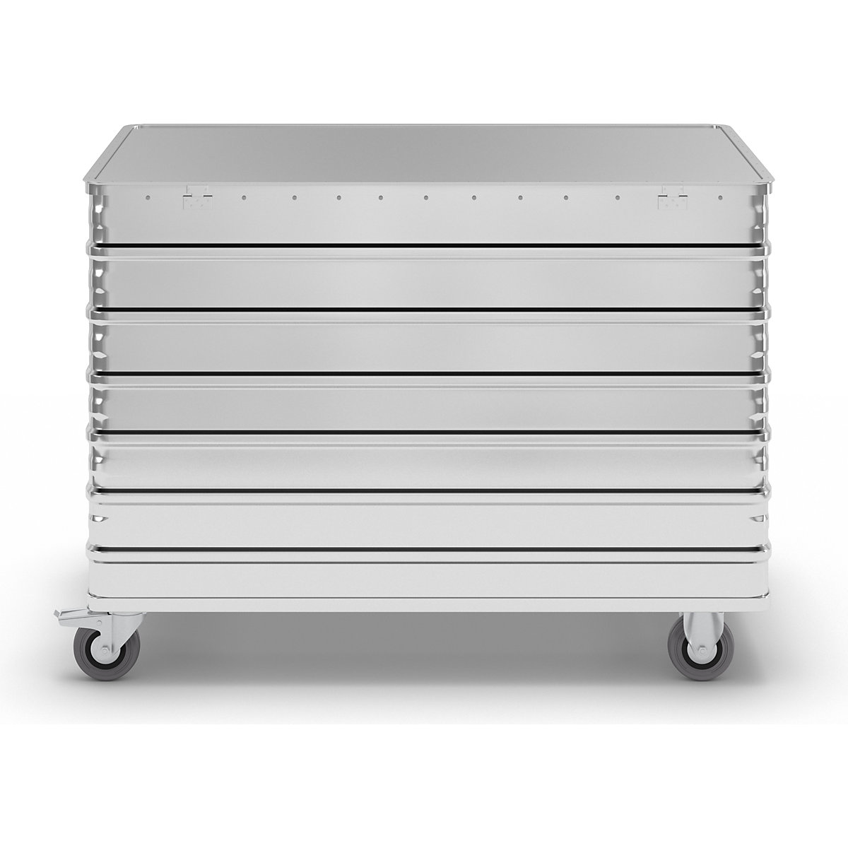 Cărucior tip container din aluminiu, pereți plini – Gmöhling (Imagine produs 2)-1