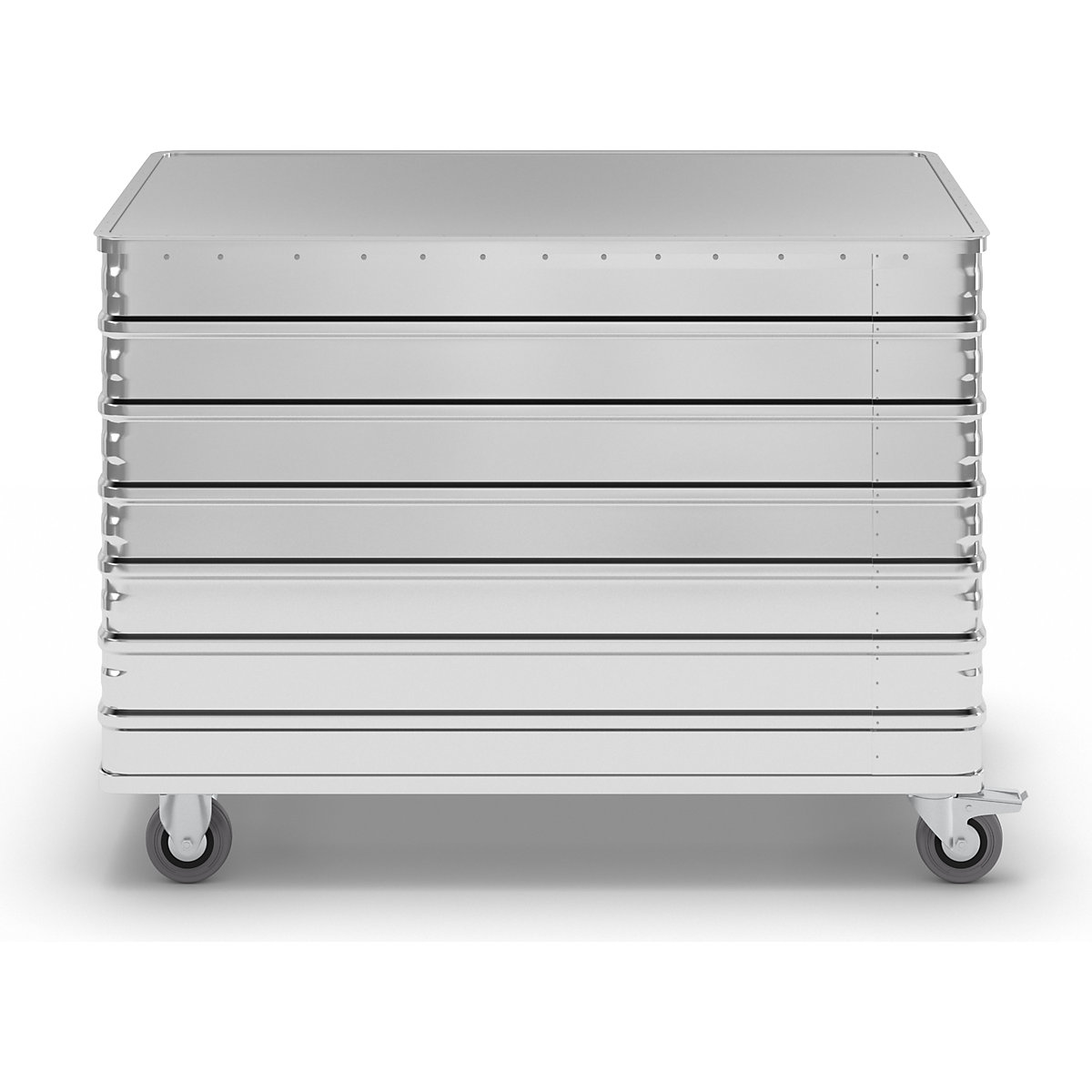 Cărucior tip container din aluminiu, pereți plini – Gmöhling (Imagine produs 3)-2