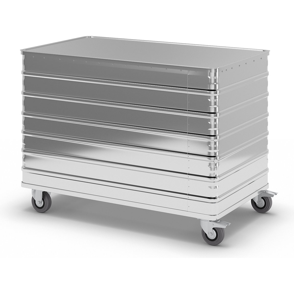 Cărucior tip container din aluminiu, pereți plini – Gmöhling (Imagine produs 4)-3