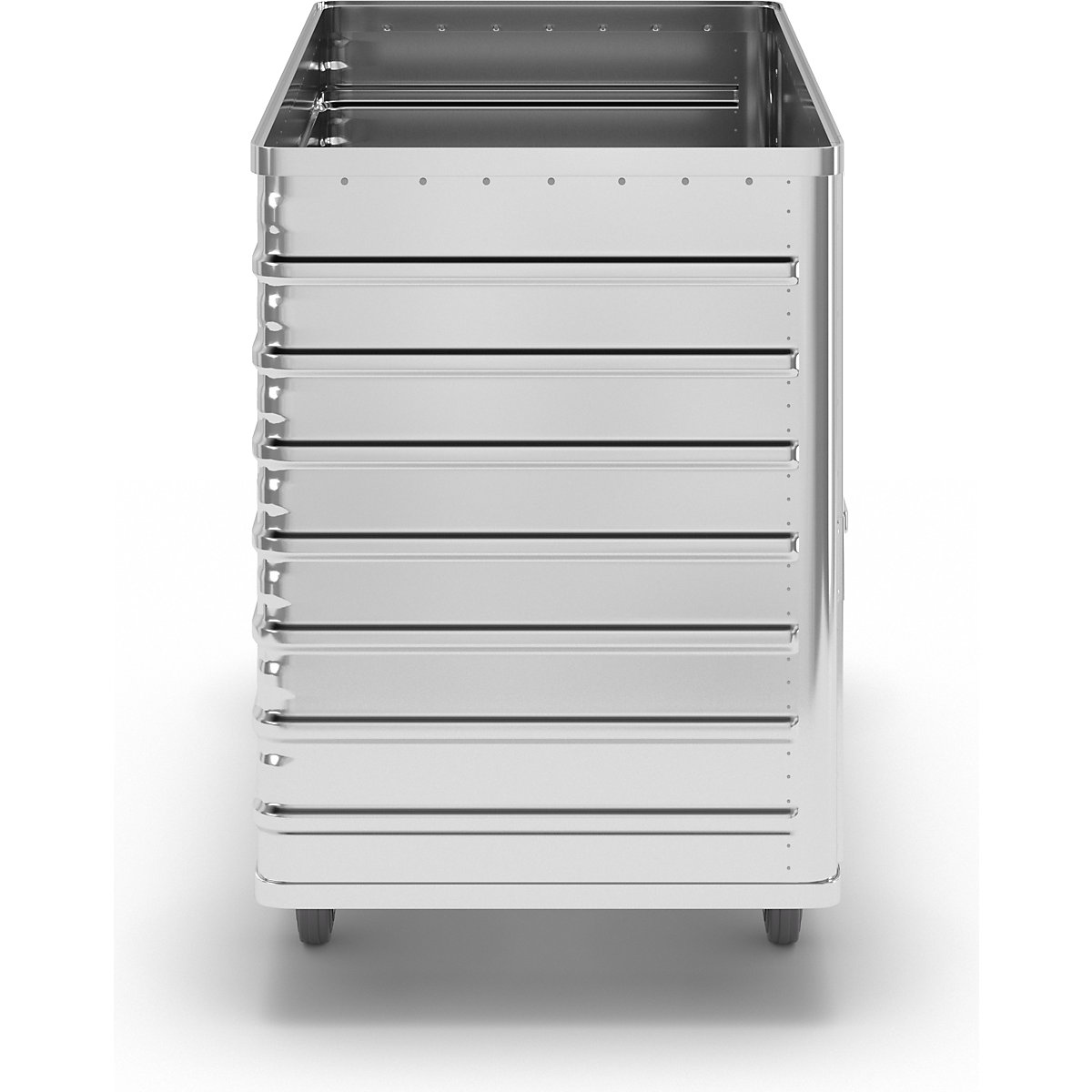 Cărucior tip container din aluminiu, perete lateral care poate fi coborât – Gmöhling (Imagine produs 6)-5