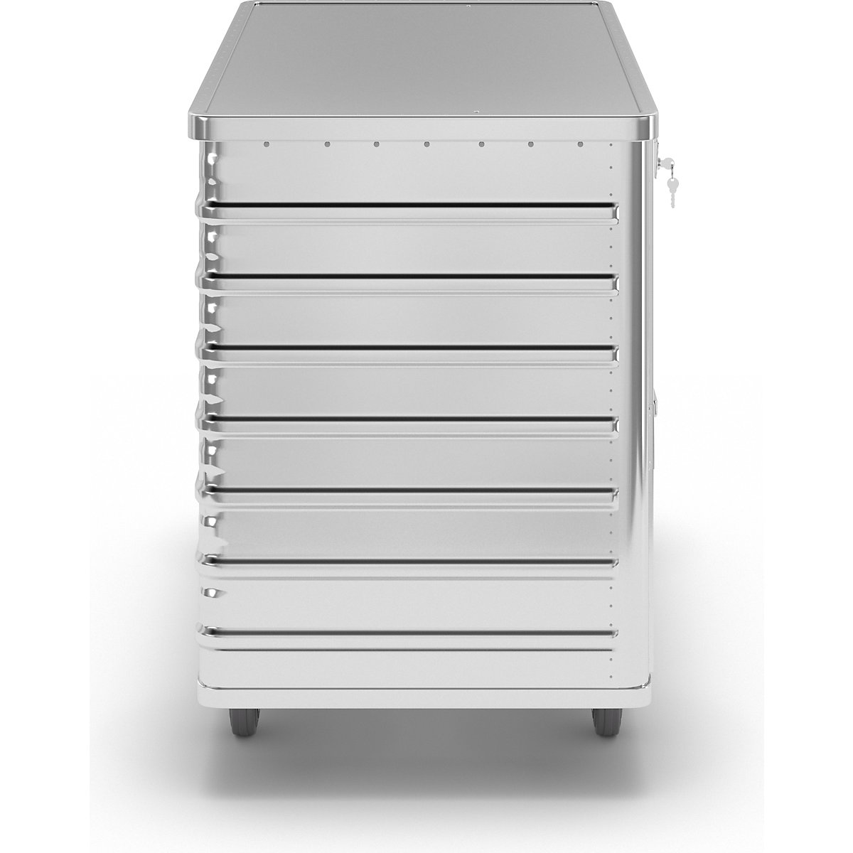 Cărucior tip container din aluminiu, perete lateral care poate fi coborât – Gmöhling (Imagine produs 3)-2