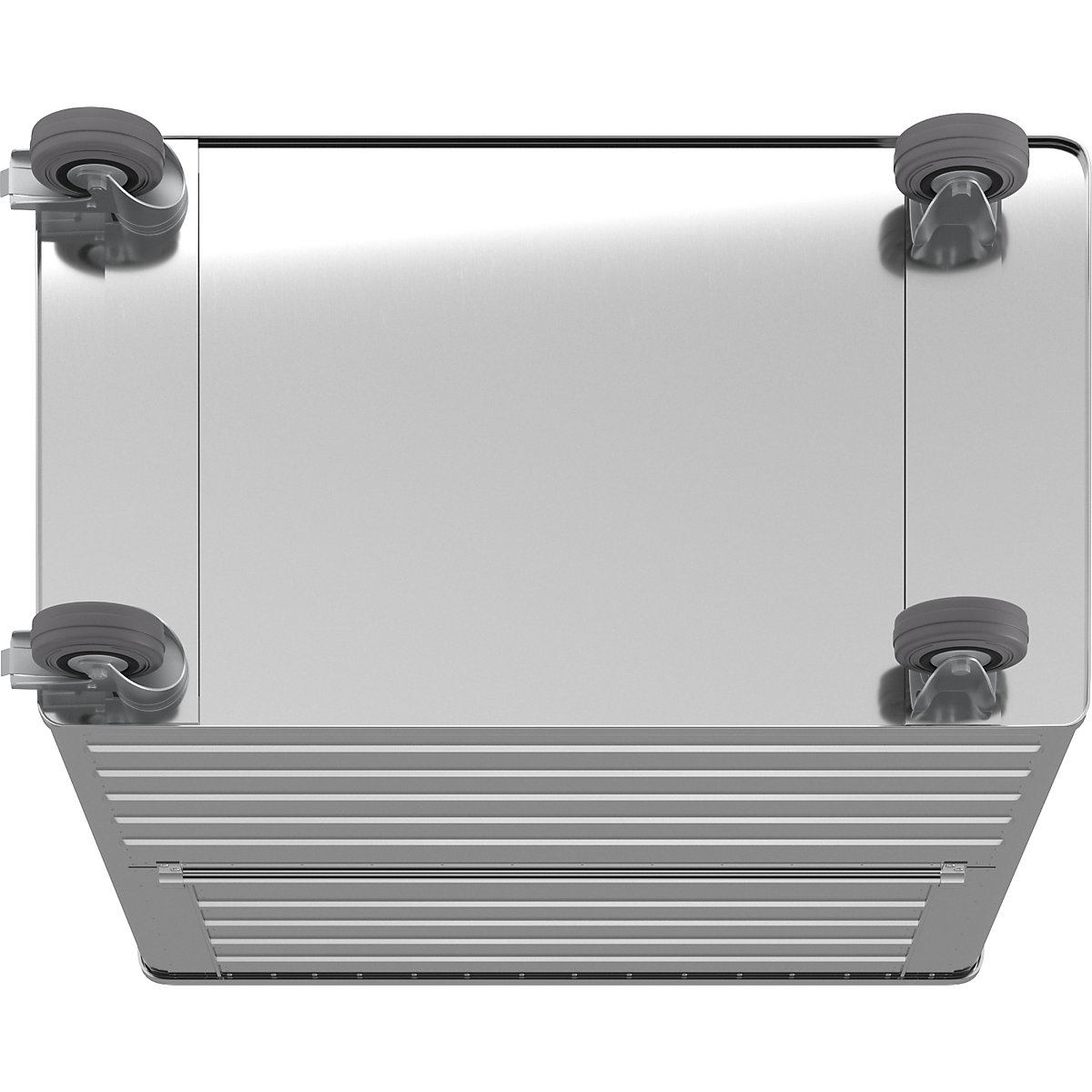 Cărucior tip container din aluminiu, perete lateral rabatabil – Gmöhling (Imagine produs 7)-6