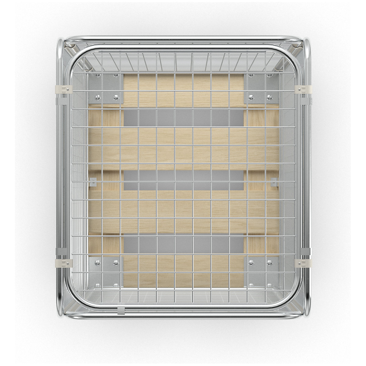Container antifurt din grilaj de sârmă cu placă de rulare din lemn (Imagine produs 9)-8