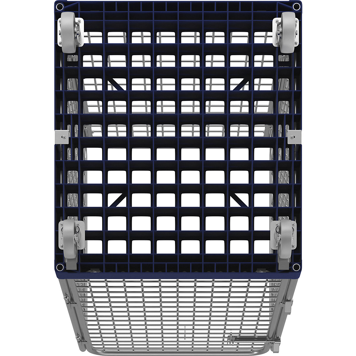 Container din grilaj de sârmă cu placă de rulare din plastic (Imagine produs 2)-1