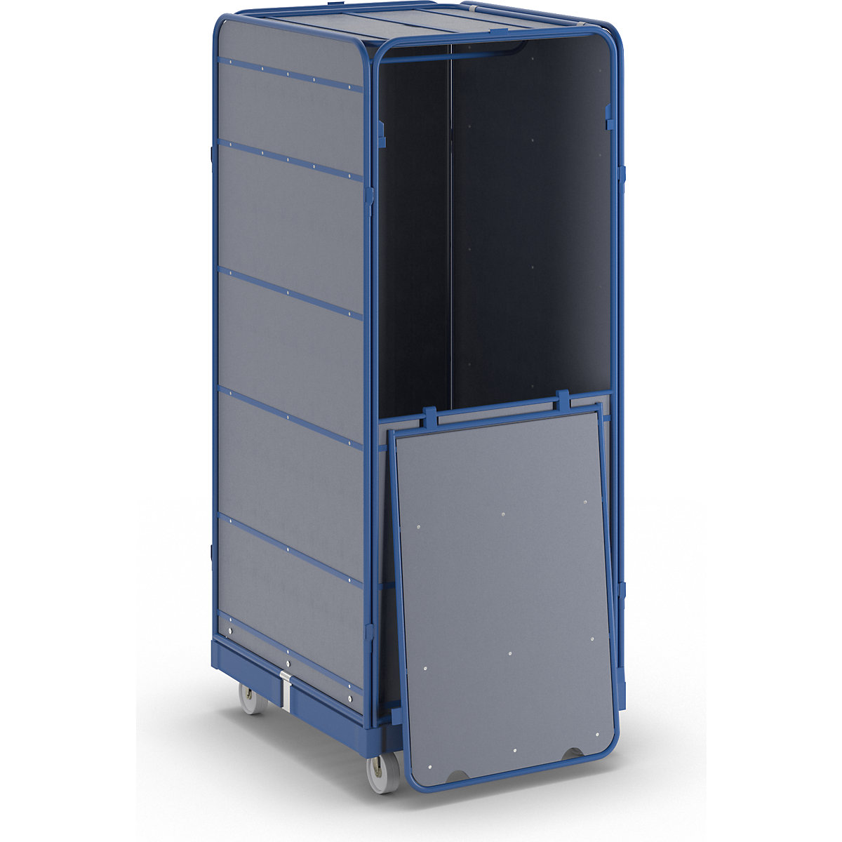 Container mobil SAFE, cutie logistică, î. x lăț. x ad. 1785 x 720 x 810 mm, placă de rulare albastră-12