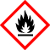 Klasa opasnih tvari GHS02 – zapaljivo, samozagrijavajuće, samoreagirajuće, piroforno, reagira s vodom, organski peroksidi