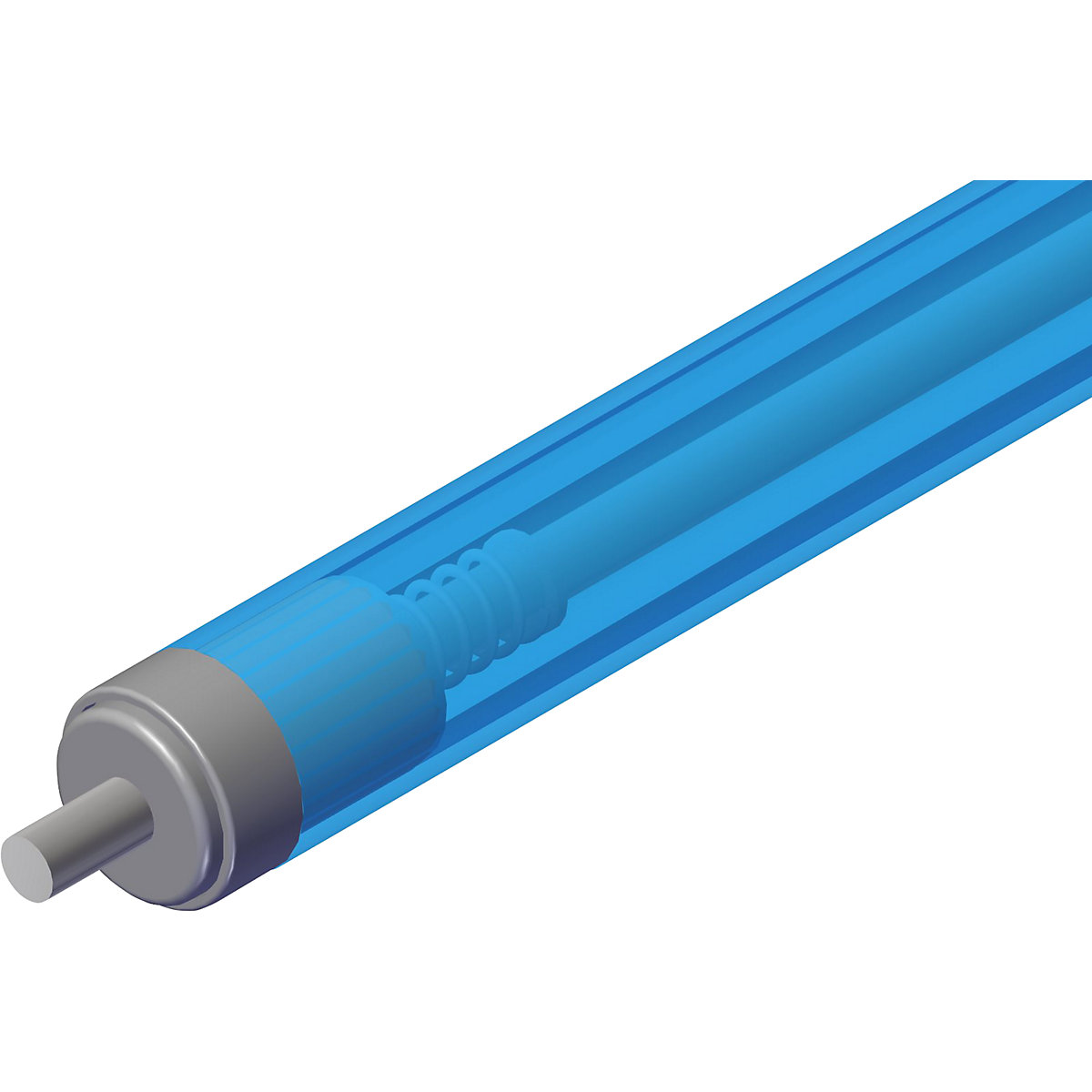 Plastový nosný valček – Gura, Ø kotúča 20 mm, Ø nápravy 6 mm, dĺžka 400 mm