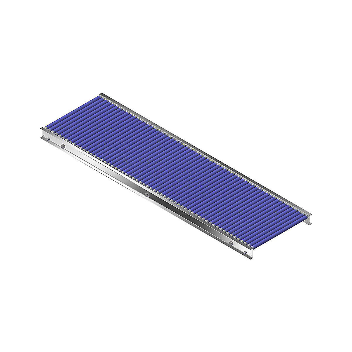 Gura – Malá valčeková dráha, hliníkový rám s plastovými valčekmi, šírka dráhy 400 mm, vzdialenosť osí 25 mm, dĺžka 1,5 m