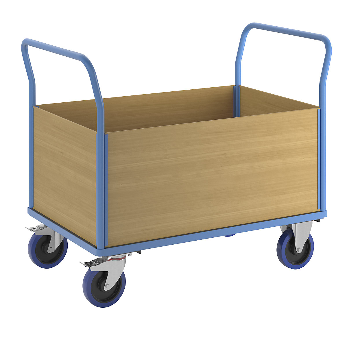Plošinový vozík s dřevěnými stěnami – eurokraft pro