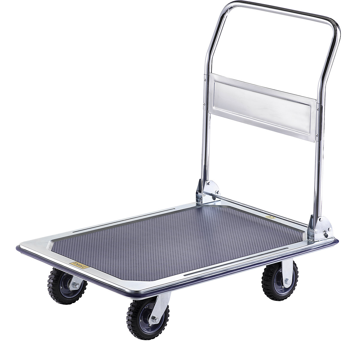 Profesionální plošinový vozík – eurokraft basic, nosnost 300 kg, pozinkováno / pochromováno, celopryžová kola, od 2 ks
