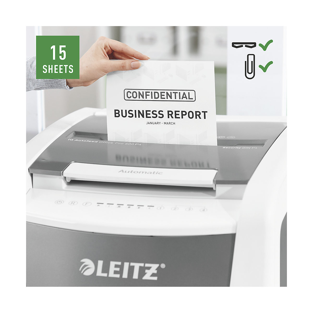 Distrugător de documente IQ Autofeed Office 600 – Leitz (Imagine produs 4)-3