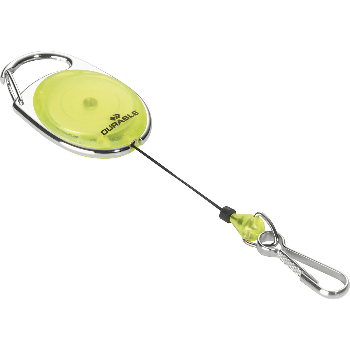 Suport de legitimație JOJO STYLE – DURABLE, cu carabină, amb. 20 buc., galben