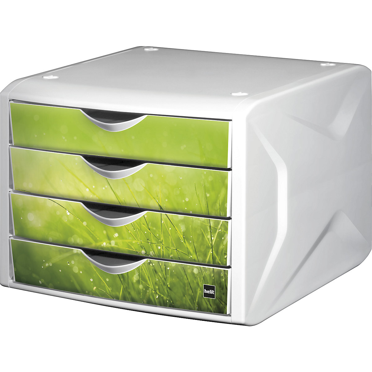 Cutie cu sertare – helit, î. x lăț. x ad. 212 x 262 x 330 mm, amb. 5 buc., design sertare springtime