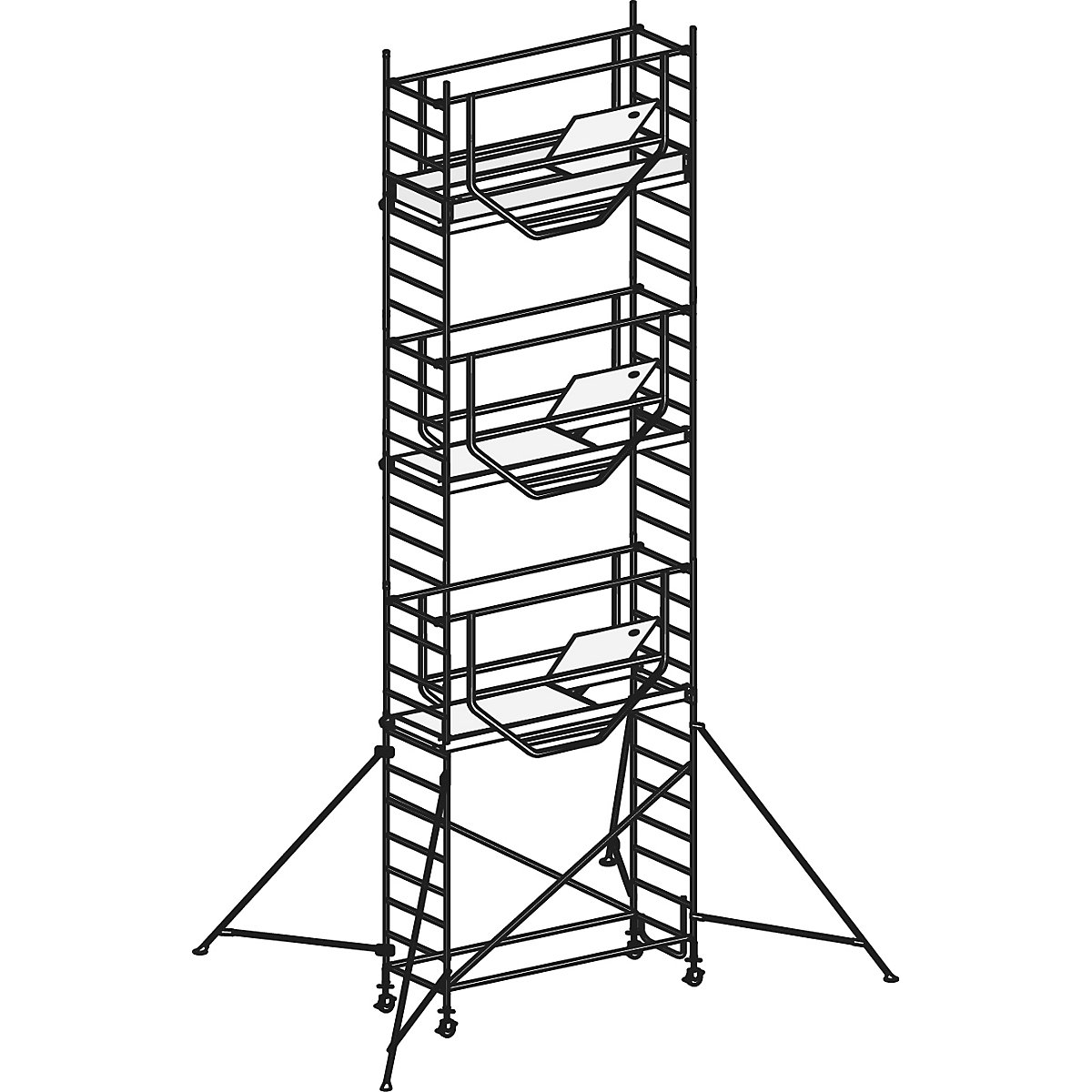 Rusztowanie ruchome ADVANCED SAFE-T 7070 – HYMER, spawane, platforma 1,58 x 0,61 m, moduł 1+2+3+wyp. dodatkowe-6