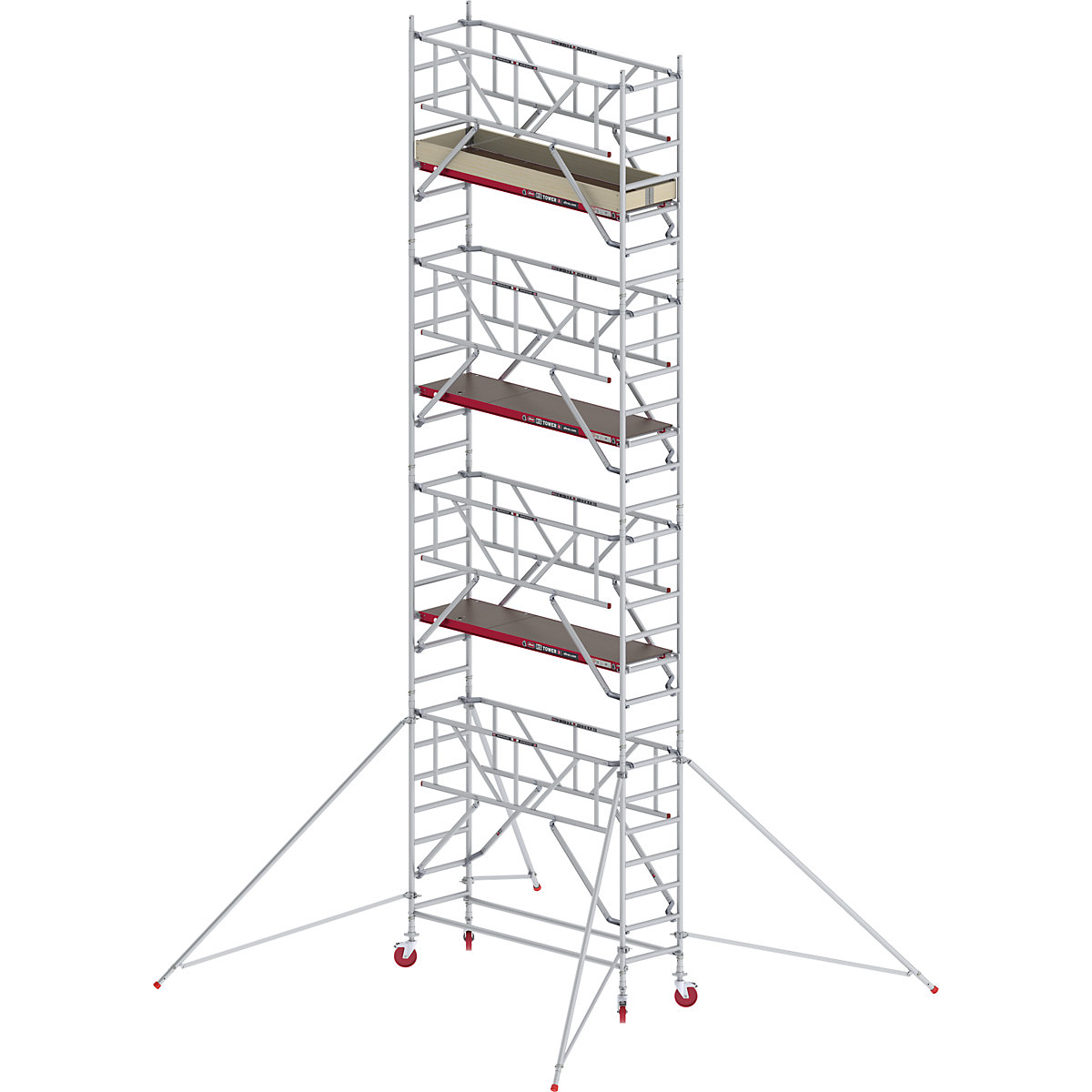 Rusztowanie ruchome RS TOWER 41, wąskie, z poręczą Safe-Quick® – Altrex, platforma drewniana, dł. 1,85 m, wys. robocza 9,20 m-7