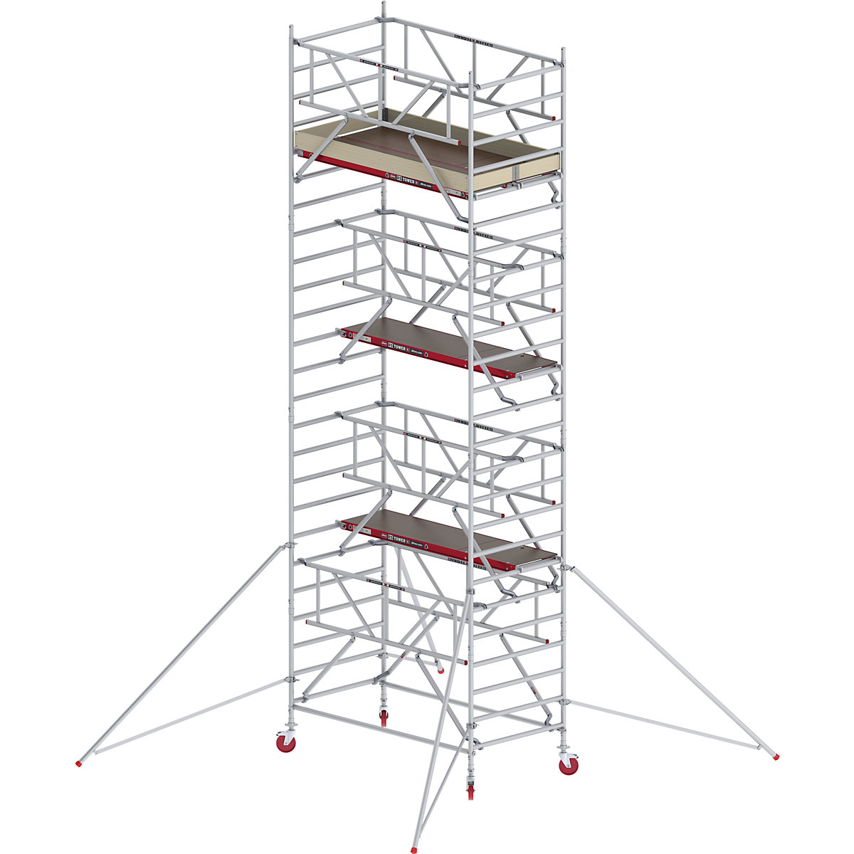 Rusztowanie ruchome RS TOWER 42, szerokie, z poręczą Safe-Quick® – Altrex, platforma drewniana, dł. 2,45 m, wys. robocza 8,20 m-2
