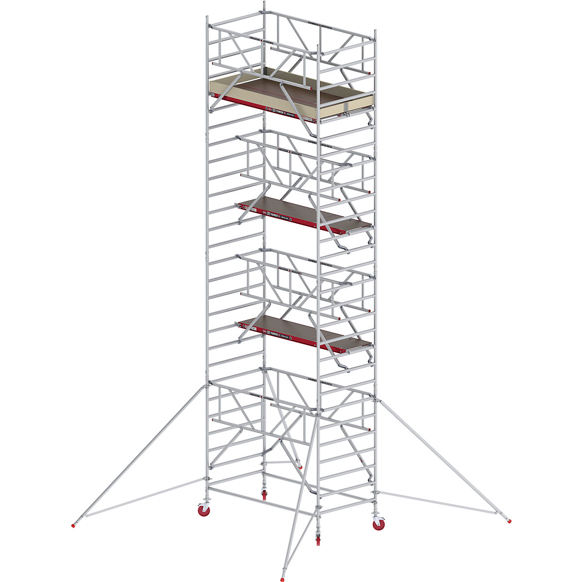 Rusztowanie ruchome RS TOWER 42, szerokie, z poręczą Safe-Quick® – Altrex, platforma drewniana, dł. 2,45 m, wys. robocza 9,20 m-7