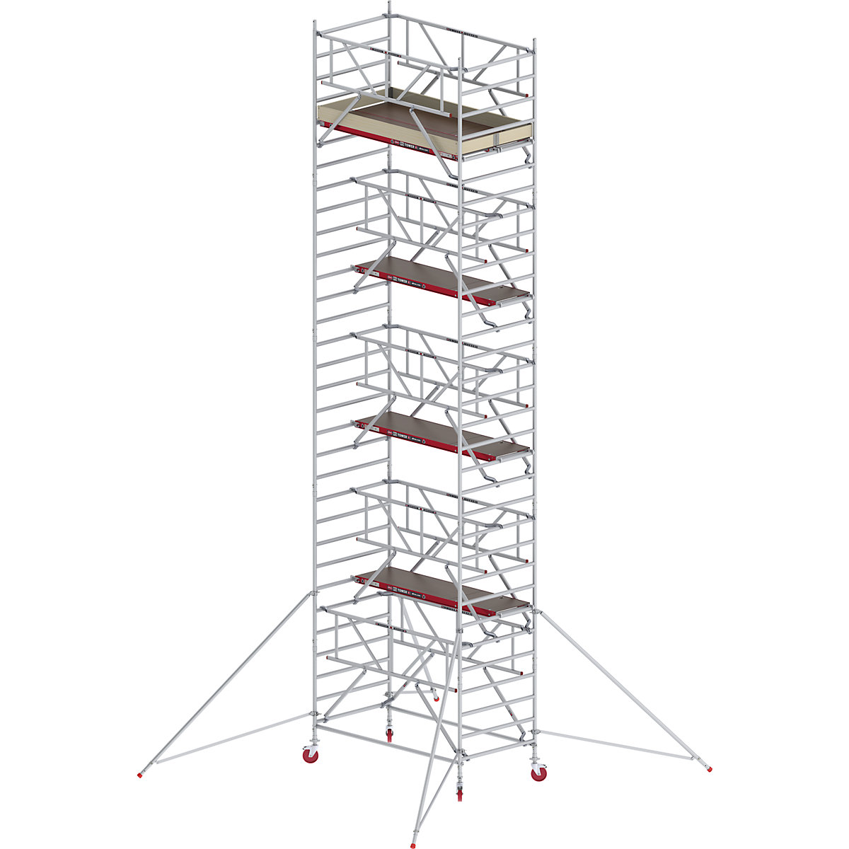Rusztowanie ruchome RS TOWER 42, szerokie, z poręczą Safe-Quick® – Altrex, platforma drewniana, dł. 2,45 m, wys. robocza 10,20 m-3