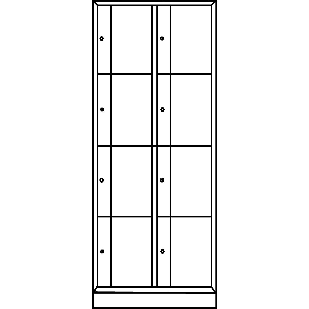 Dulap cu 4 compartimente cu încuietoare Resisto – C+P (Imagine produs 7)-6