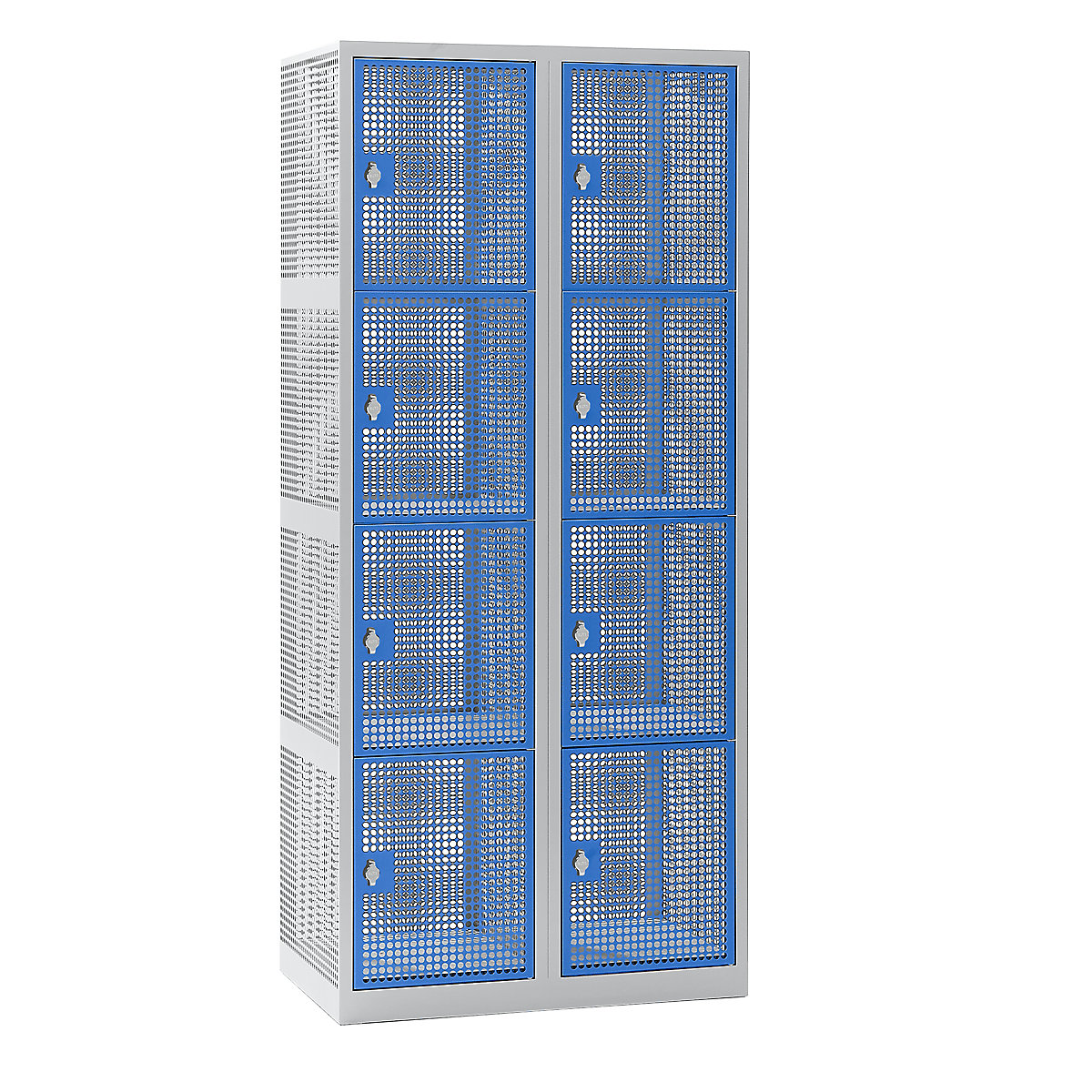 Dulap cu 4 compartimente cu încuietoare, tablă perforată – eurokraft pro (Imagine produs 6)-5