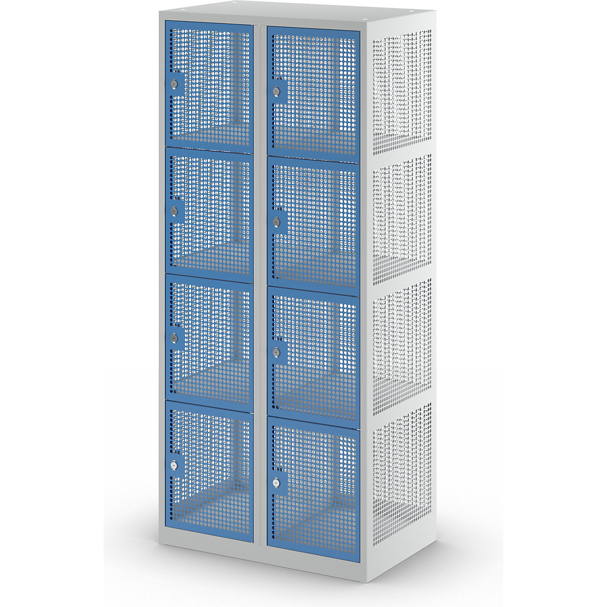 Dulap cu 4 compartimente cu încuietoare, tablă perforată – eurokraft pro (Imagine produs 2)-1