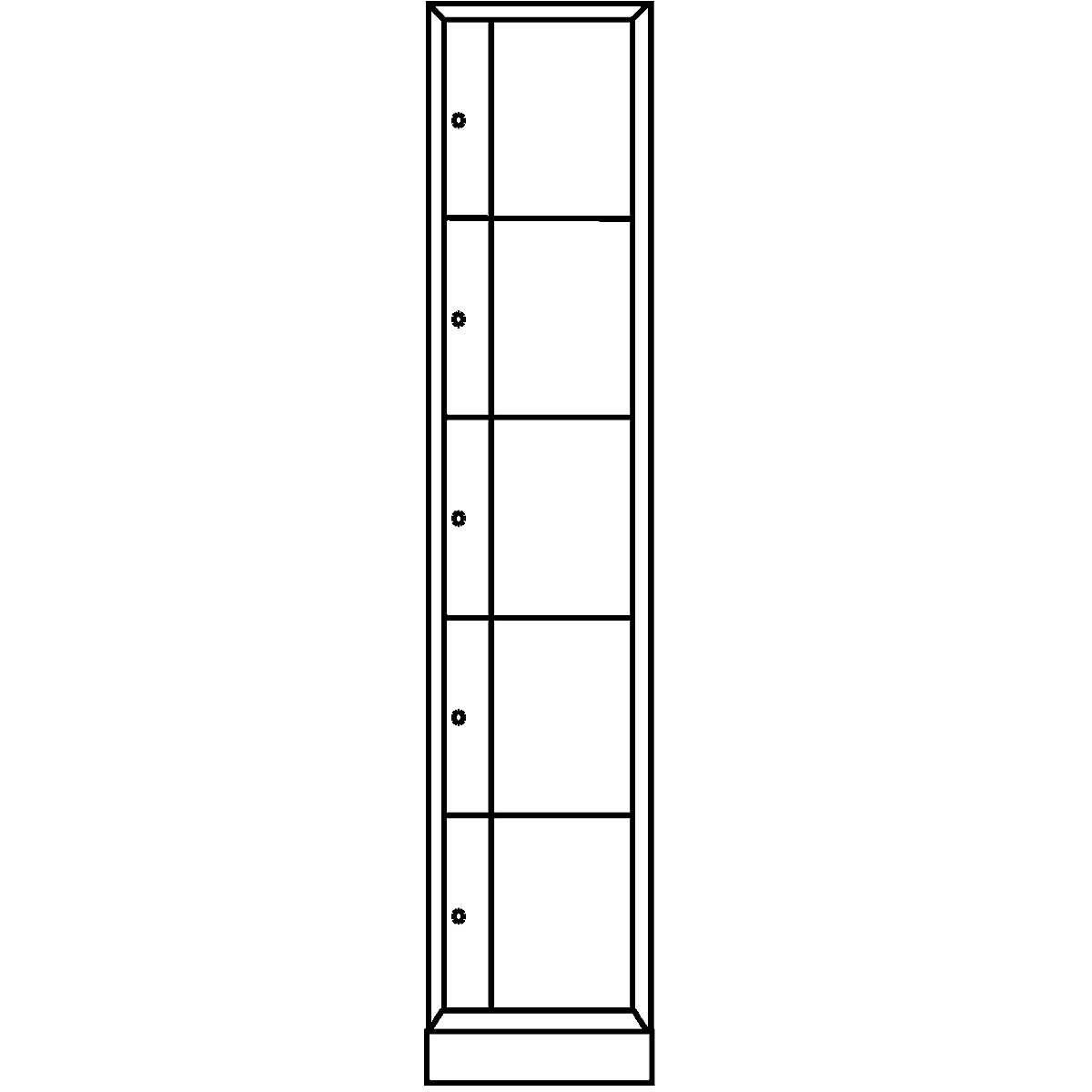 Dulap cu 5 compartimente cu încuietoare Resisto – C+P (Imagine produs 7)-6