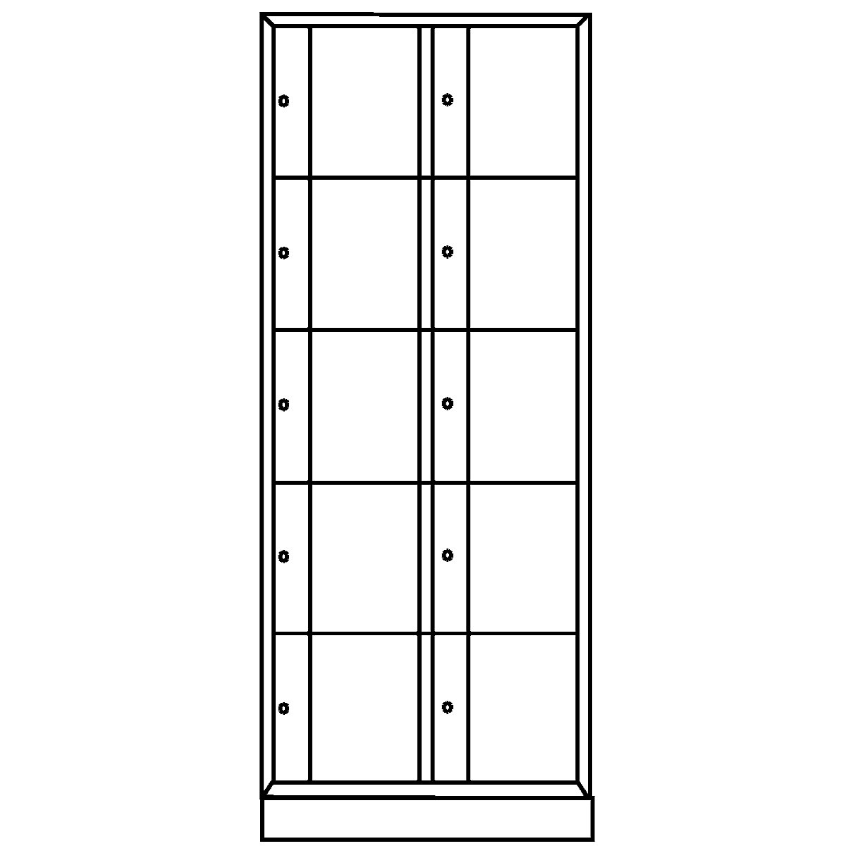 Dulap cu 5 compartimente cu încuietoare Resisto – C+P (Imagine produs 7)-6
