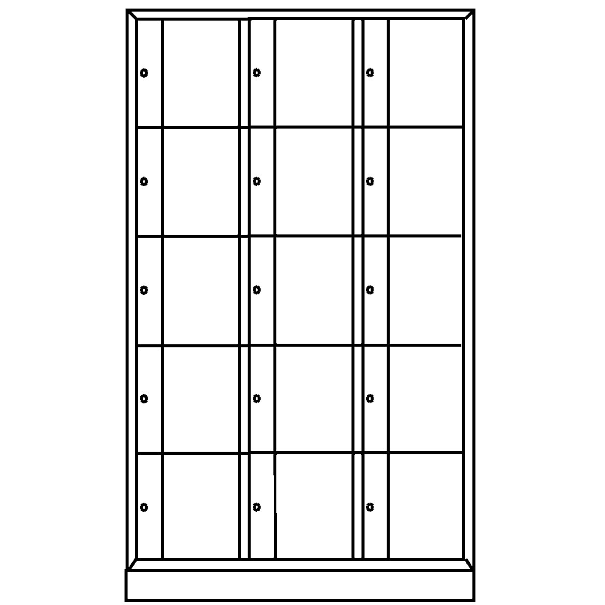 Dulap cu 5 compartimente cu încuietoare Resisto – C+P (Imagine produs 7)-6