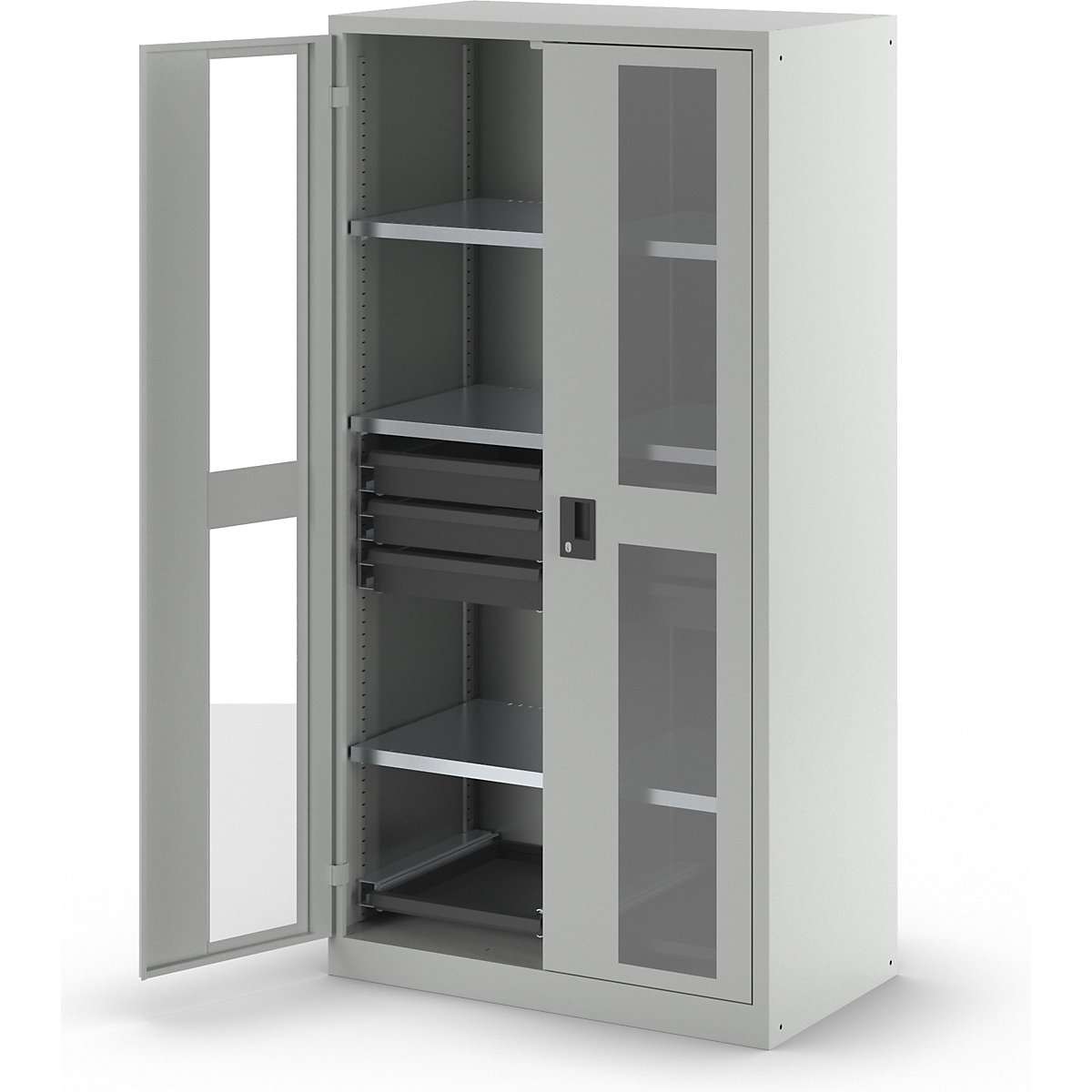Dulap cu geam transparent, î. x lăț. x ad. 1950 x 1000 x 580 mm – LISTA (Imagine produs 2)-1
