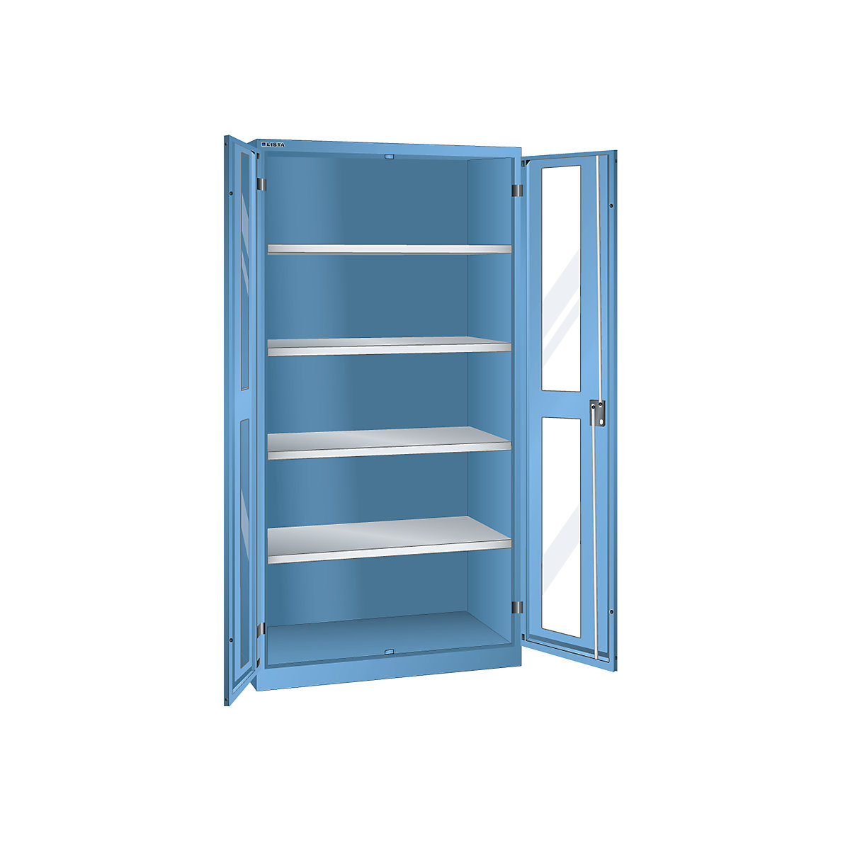 Dulap cu geam transparent, î. x lăţ. x ad. 1950 x 1000 x 580 mm &ndash; LISTA