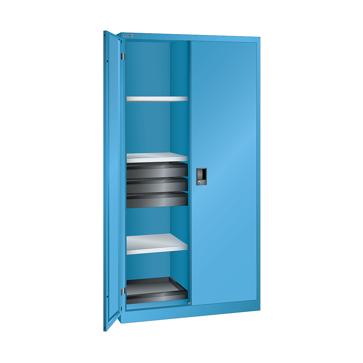 Dulap cu uşi cu canaturi, î. x lăţ x ad. 1950 x 1000 x 580 mm &ndash; LISTA
