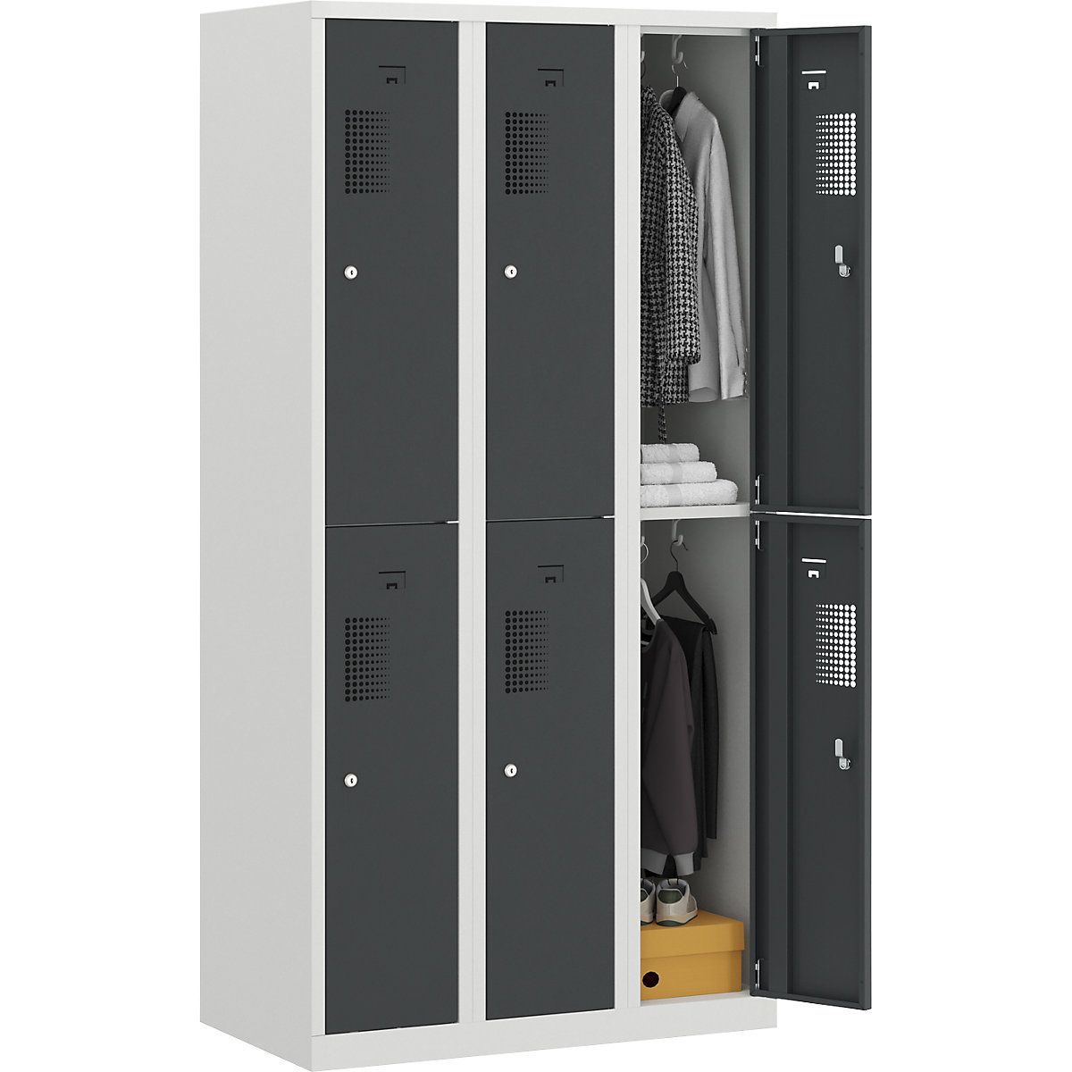 Vestiar cu două niveluri Amsterdam – eurokraft basic (Imagine produs 5)-4