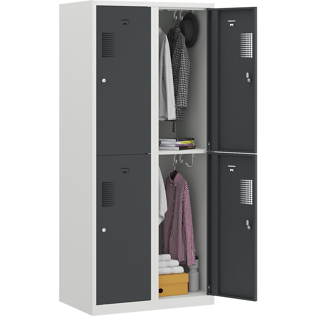 Vestiar cu două niveluri Amsterdam – eurokraft basic (Imagine produs 5)-4