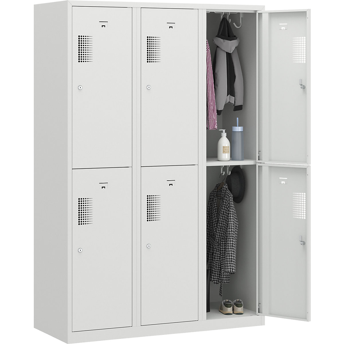Vestiar cu două niveluri Amsterdam – eurokraft basic (Imagine produs 7)-6