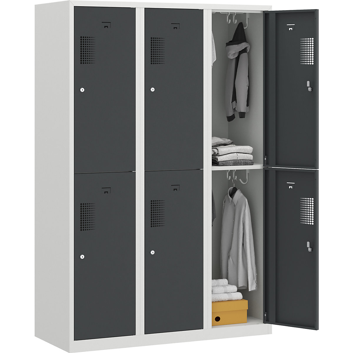 Vestiar cu două niveluri Amsterdam – eurokraft basic (Imagine produs 5)-4