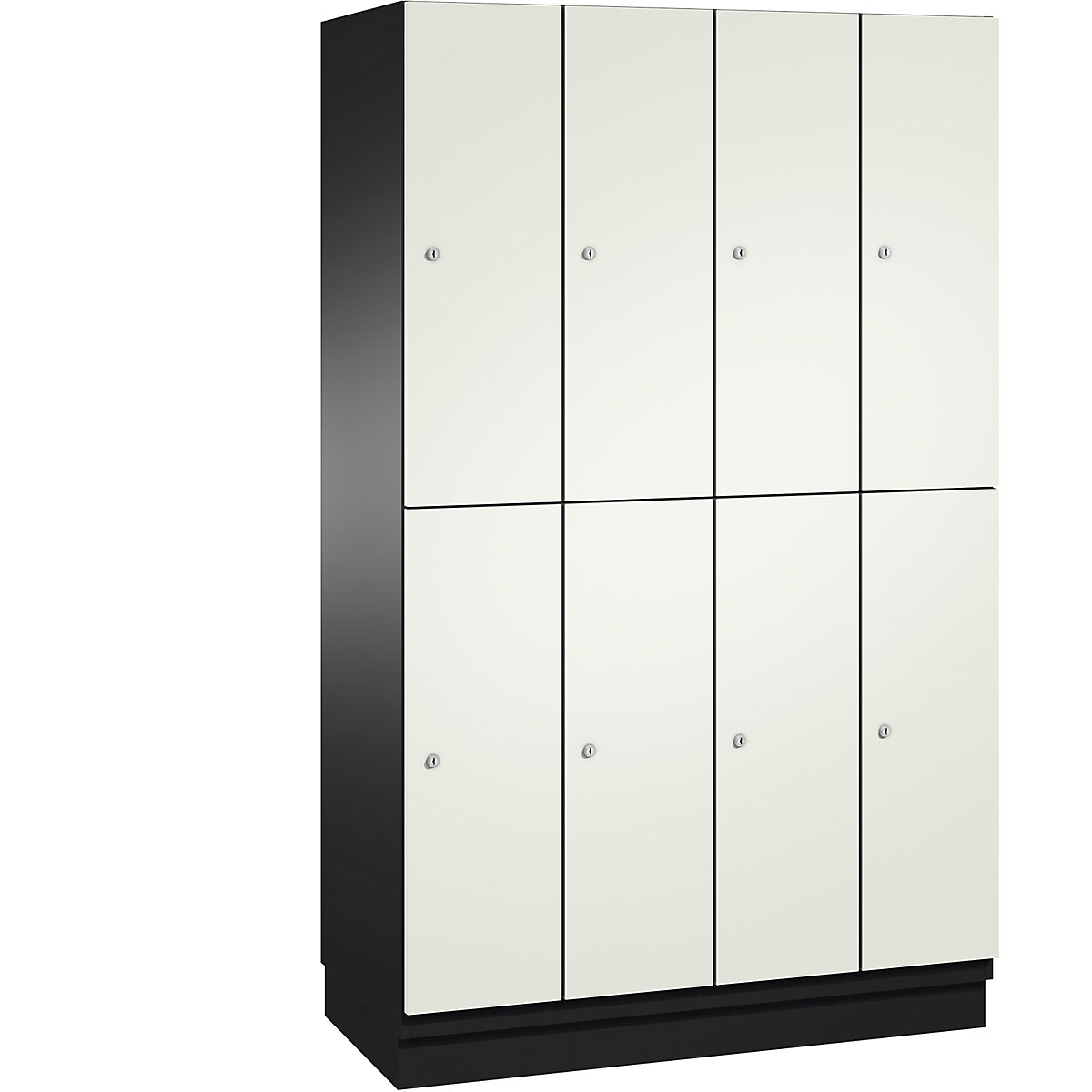 Vestiar cu două niveluri Cambio – C+P, 4 module, corp gri negru / ușă albă-9