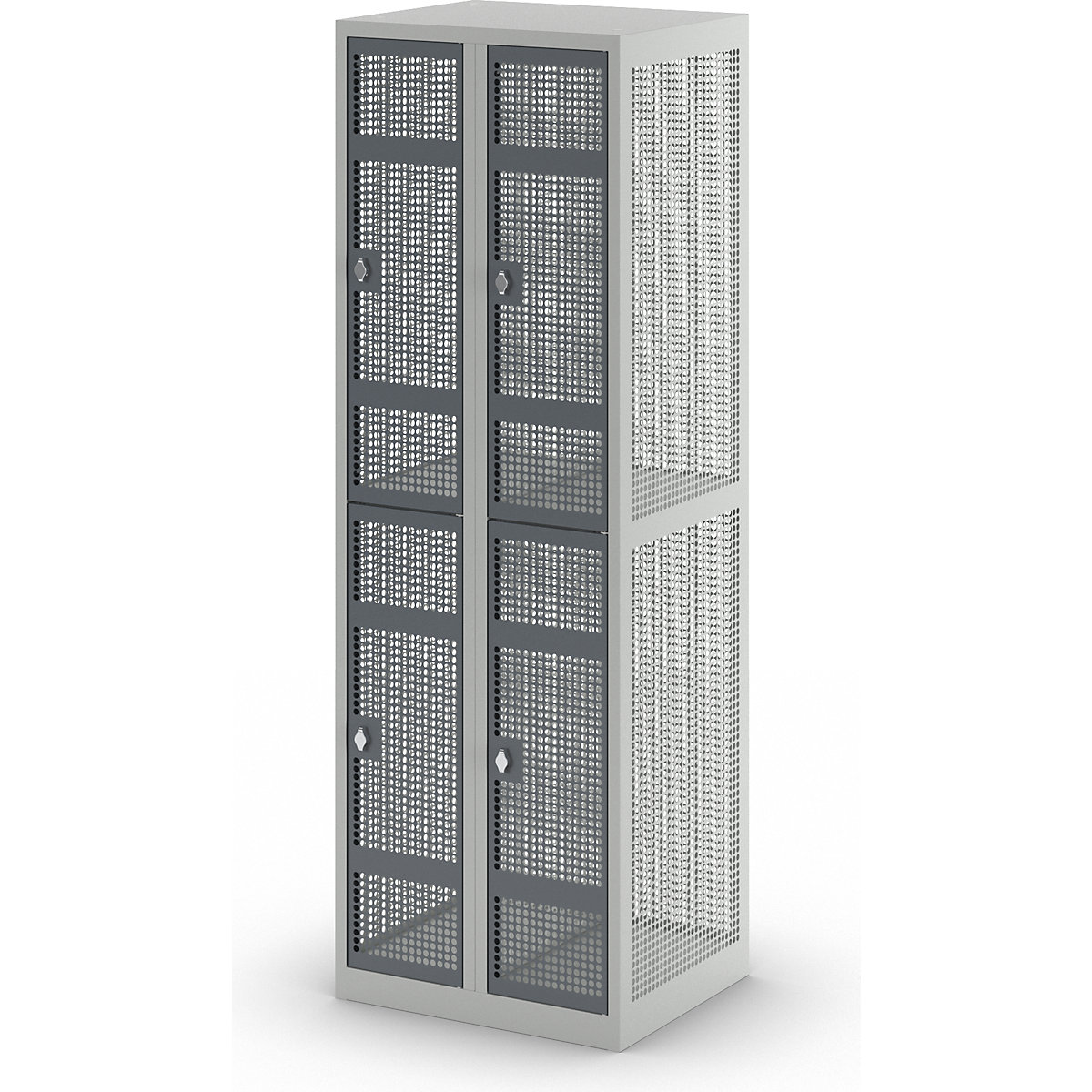 Vestiar din tablă perforată, cu două niveluri – eurokraft pro (Imagine produs 4)-3