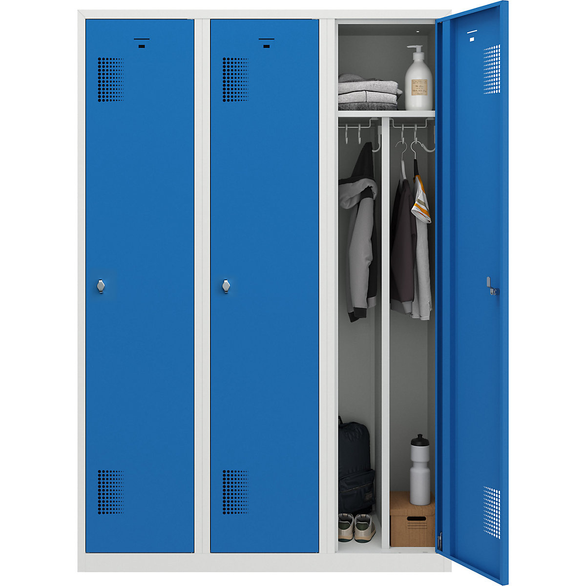 Vestiar pentru haine curate și murdare Amsterdam – eurokraft basic (Imagine produs 5)-4