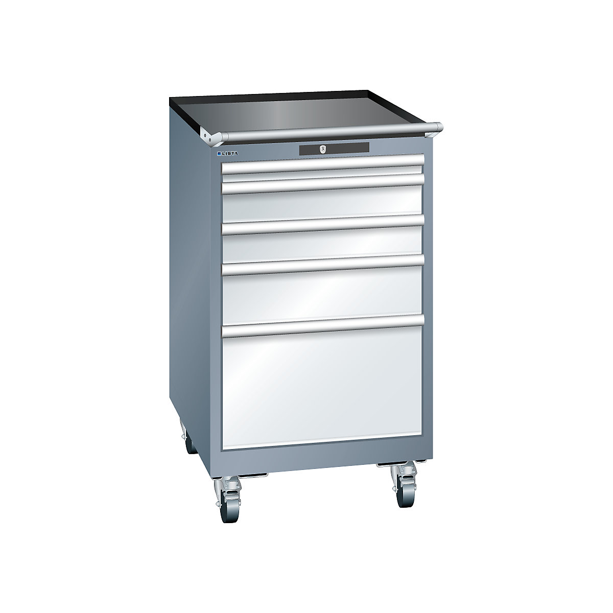 Dulap cu sertare, lățime 564 mm, mobil – LISTA