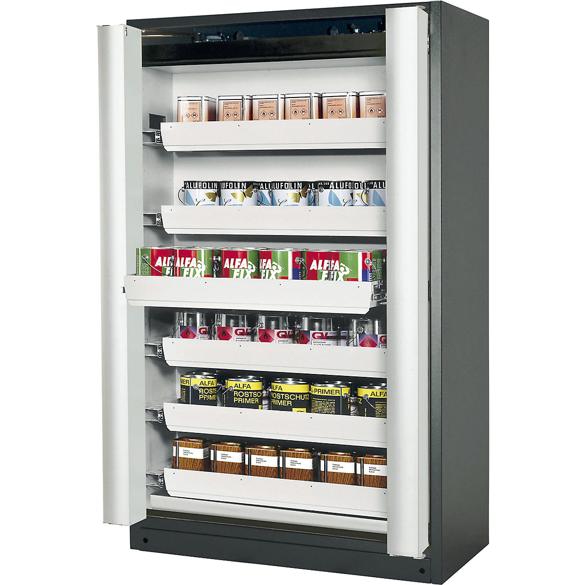 Dulap ignifug cu uși pliante, pentru substanțe periculoase tip 90 – asecos (Imagine produs 2)-1