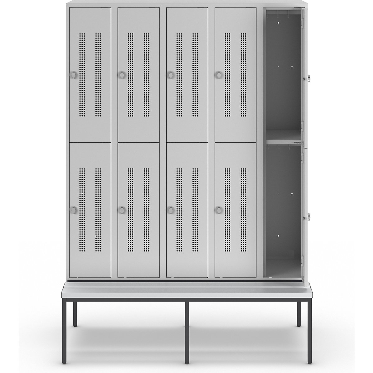 Vestiar cu două niveluri Berlin 1 cu bancă – Wolf (Imagine produs 2)-1
